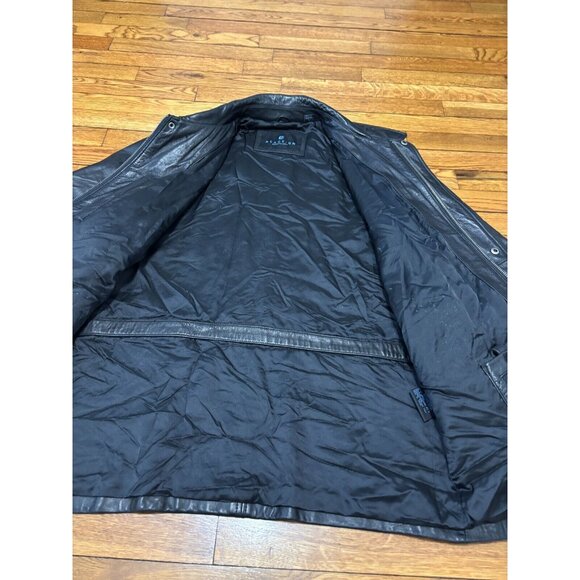 Kenneth Cole Reaction Mens Soft Leather Jacket Size Large Black Full Zip Lined - Picture 7 of 9